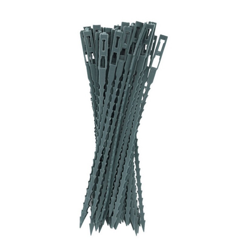 Bridas reutilizables multiusos para jardinería, lazos de plástico para plantas, fácil y Flexible, 50 unids/lote