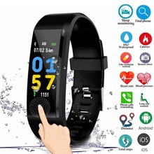Id115plus inteligente pulseira pedômetro bluetooth monitor de freqüência cardíaca relógio de fitness rastreador smartbracelet para android/ios