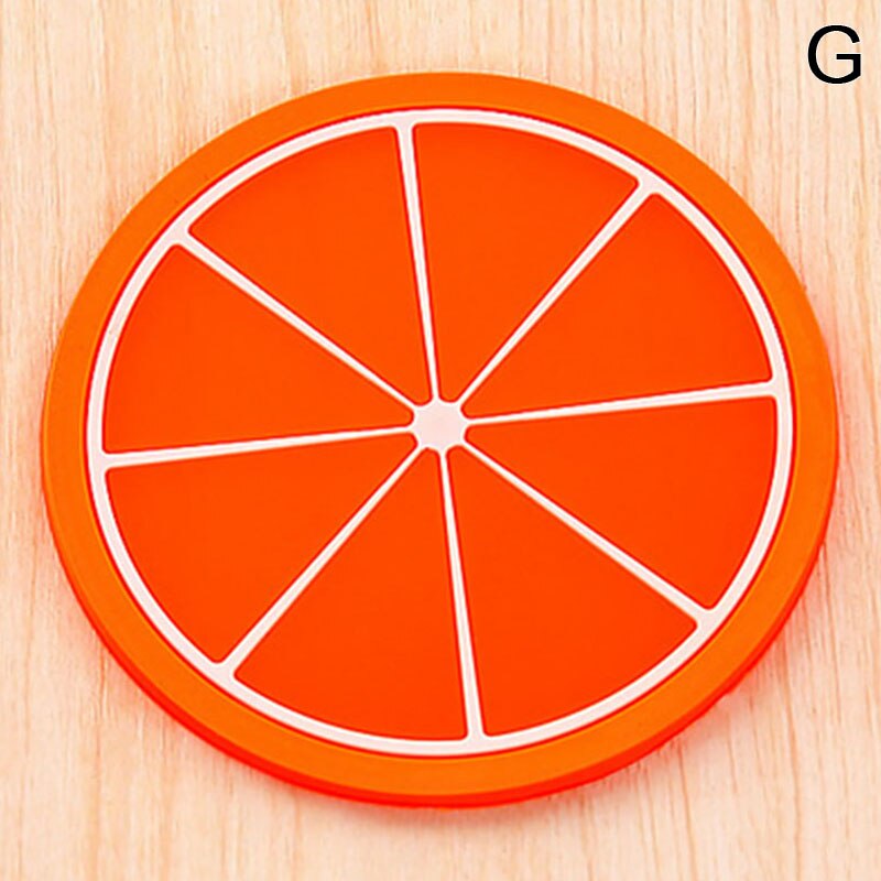 Cute Coaster Fruit Shape Silicone Cup Pad Slip Insulation Pad Mat Cup Drink Holder Placemat Mug Stand Home Kitchen Accessories: G