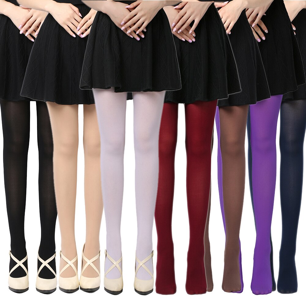 120D Woman Tights Plus Size Stockings Sexy Opaque Thick Tights Pantyhose Footed Socks for Women Black Warm Tights
