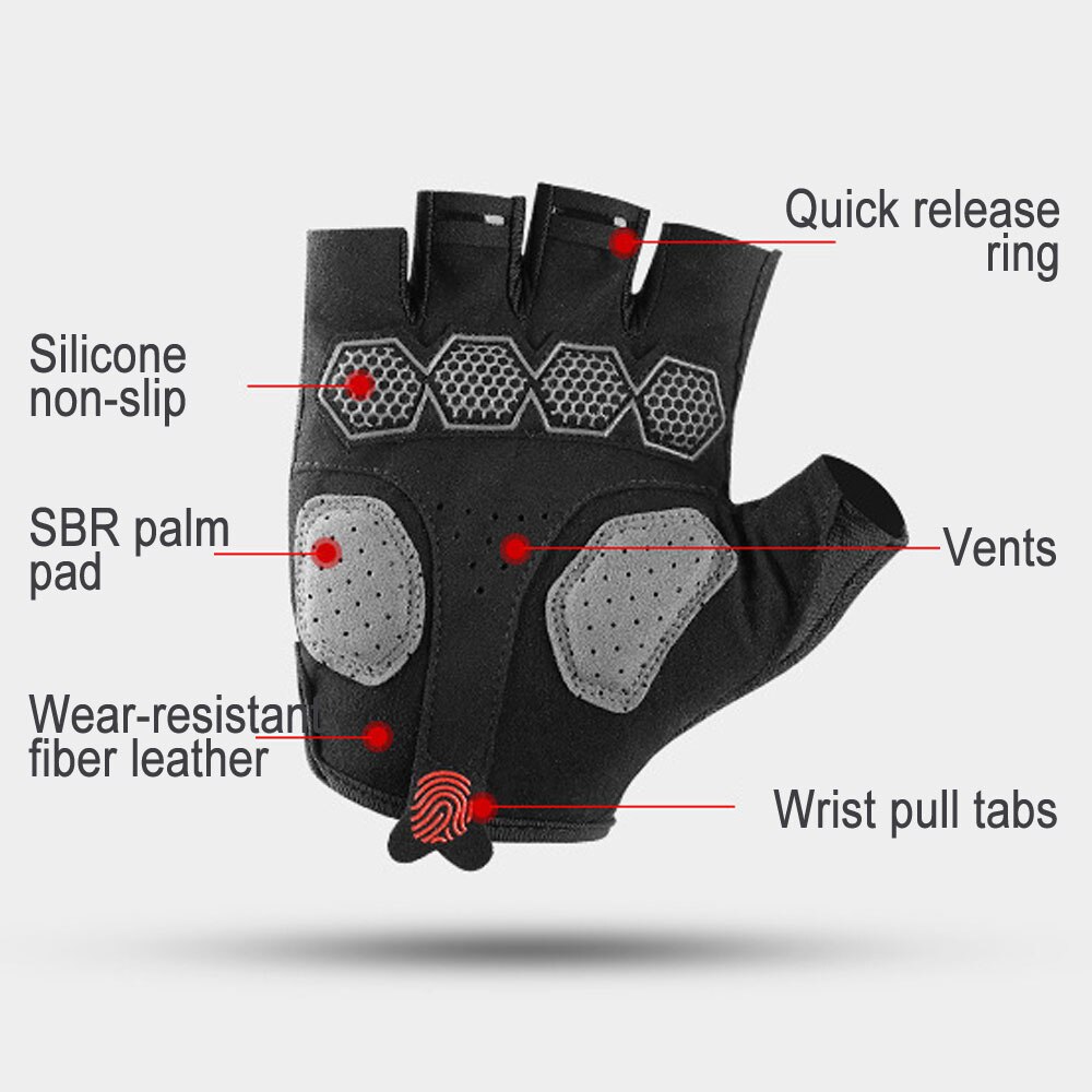 Fiets sport handschoenen heren halve vinger fiets handschoenen -slip -zweet gel fiets handschoen schok mtb anti-schok fiets sport handschoenen