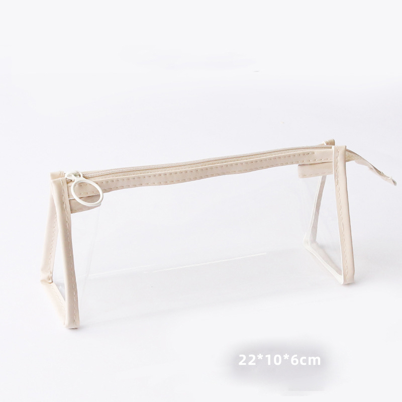 Prüfung transparent Bleistift fallen Büro Schüler Bleistift Fällen Schule Liefert Kawaii Stift Kasten Estuche Escolar Astuccio Scuola: 01-05-Beige