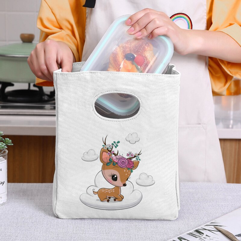 Sika Deer ocieplana z płótna izolowana piknikowa torba na Lunch neutralna izolowana folia izolowana torba do przechowywania żywności przenośna torba na Lunch: 9Sika001