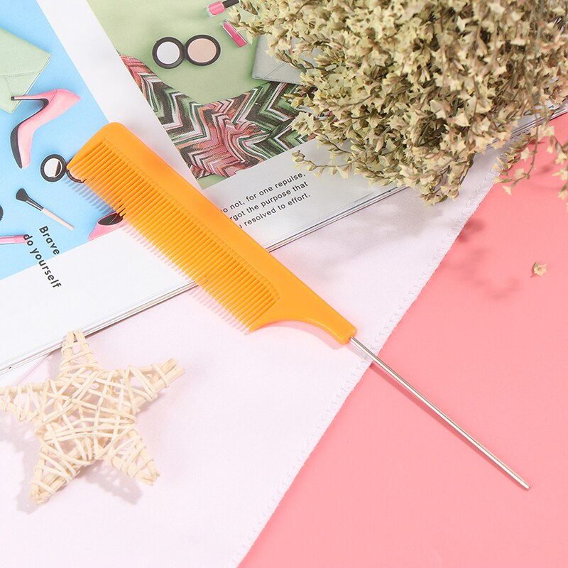 1Pc Hair Combs Hair Salon Dye Comb Separate Parting For Hair Styling Hairdressing Antistatic: Orange