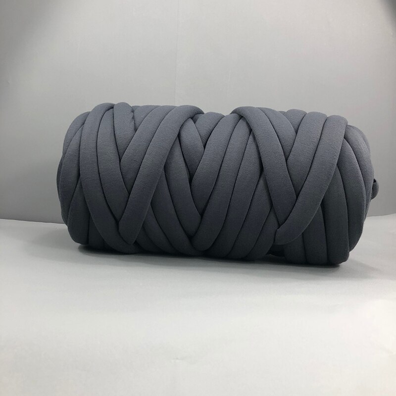 1 Kg/stk Dikke Volumineus Chunky Garen Voor Hand Breien Haak Soft Grote Katoen Diy Arm Zwervende Spinning Deken Wol Thuis decoratie: Dark gray
