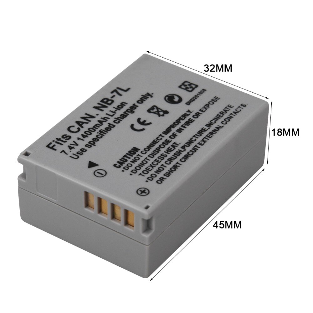 1 Uds 1400mah NB-7L NB7L NB 7L batería para Canon PowerShot G10 G11 G12 SX30 SX30IS baterías