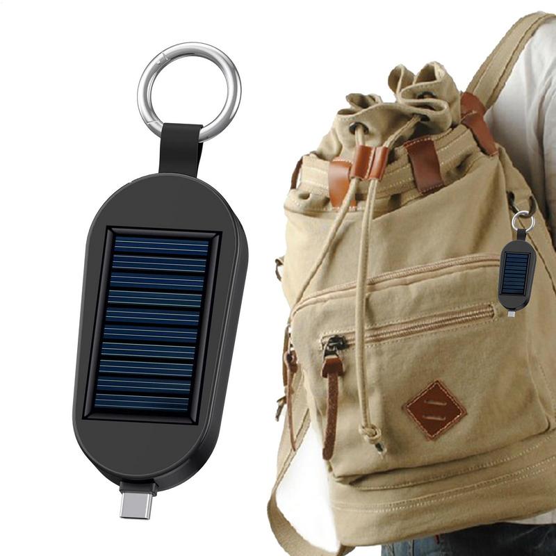 Solar--Schlüsselanhänger-Ladegerät, Solar--Powerbank, schnelles Aufladen, kabelloses Ladegerät, Solar--Taschenladegeräte, externer Powerbank-Schlüsselanhänger