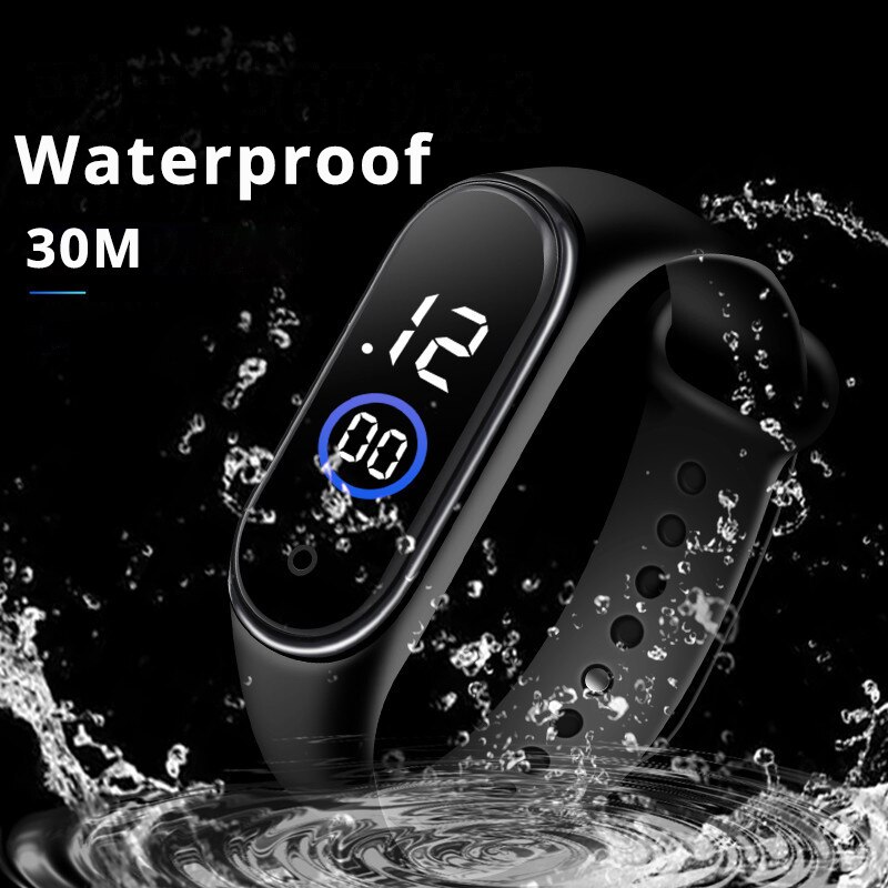 Hvidt blåt lys led sportsure børn gummirem digital børne ur til piger drenge girt relogio masculino herre relojes