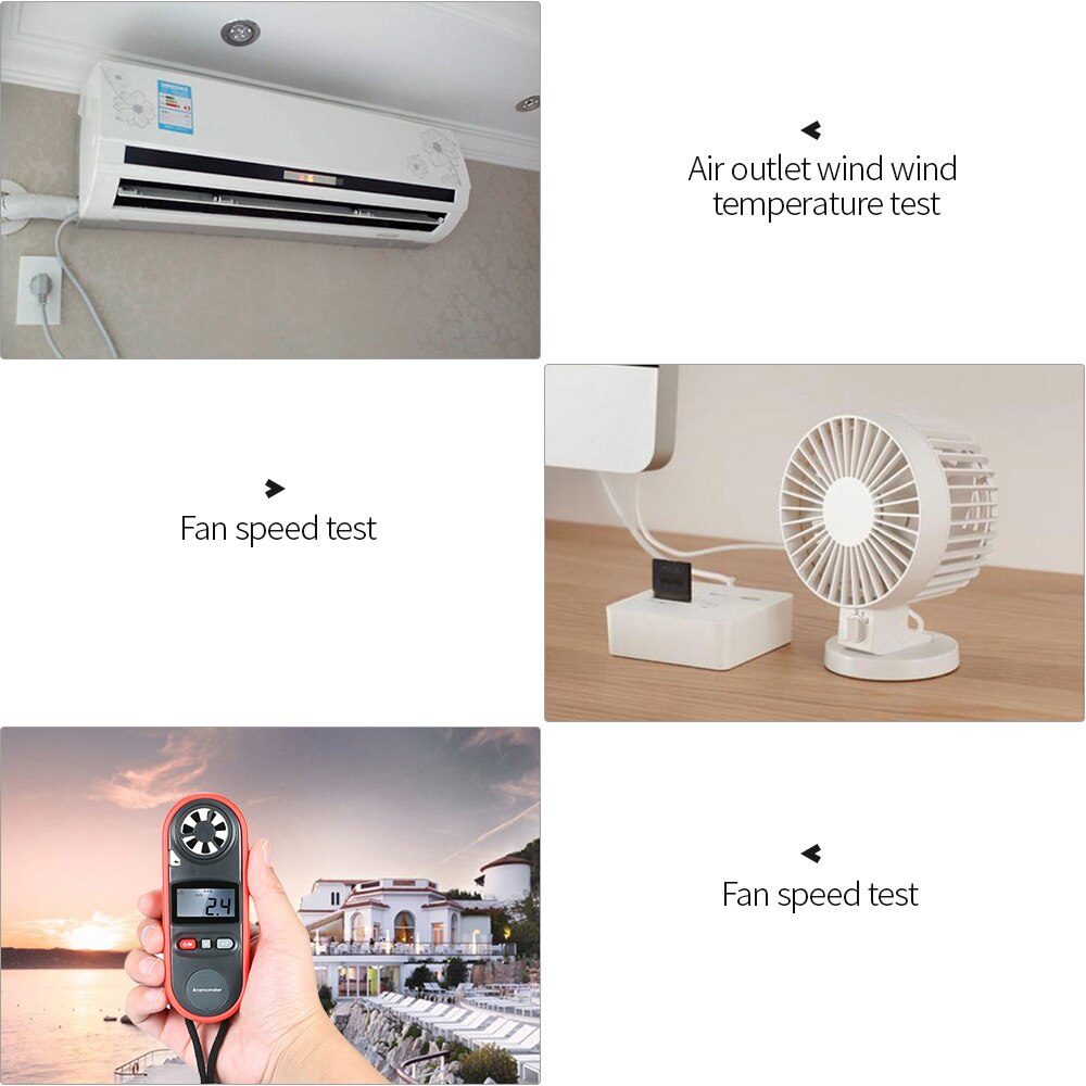 Mini Digital Anemometer Thermometer Handheld Anemometro Pocket Wind Speed Gauge Meter Air Wind Temperature Speed Measure Meter