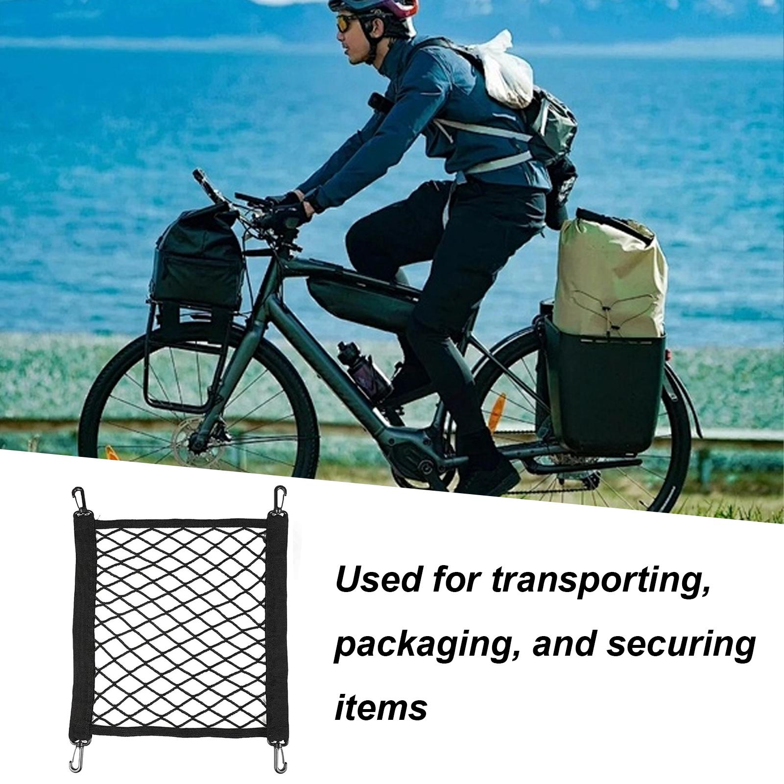1 Stück Motorrad Langlebiges Elastisches Korbnetz Schwarz Helmnetz Drehbar 4 Haken Schnalle Rotierendes Anti-fallen-Taschenzubehör