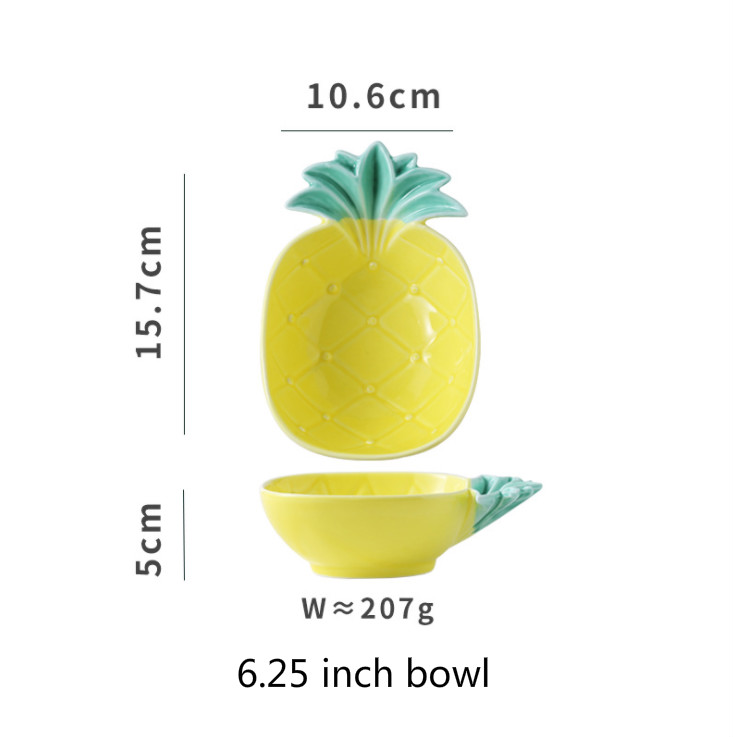 Sød keramisk ananas tallerken skål fad frugter til restaurant tallerkener hjemme piatti keramik tallerken snack tallerkener: 6.25- tommer skål