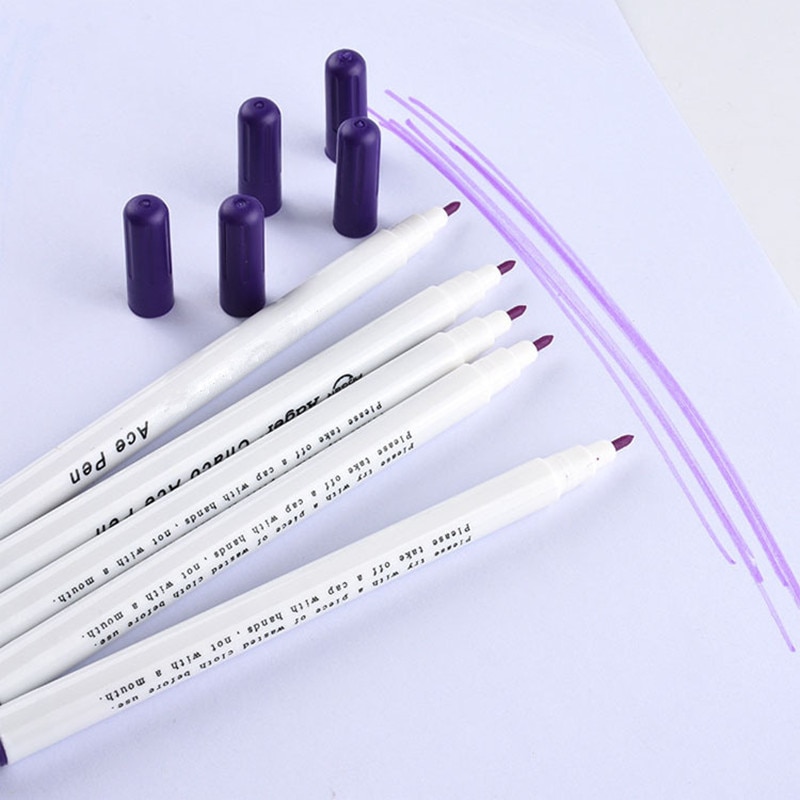 Disappearing Erasable Ink Fabric Marker Pen Water Erasable Pen&Sewing Measuring Gauge for Quilting Dressmaking Sewing Tool