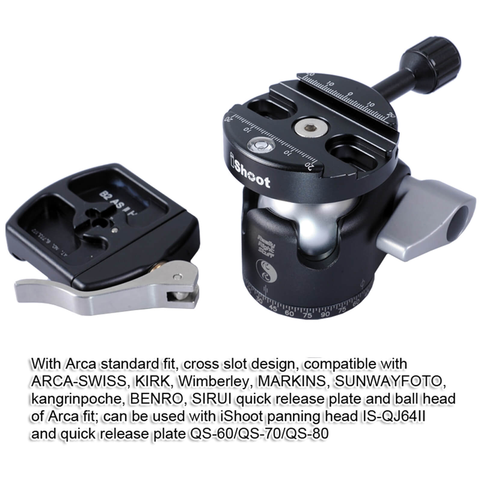 Abrazadera redonda para trípode de cámara, cabezal de bola panorámico, placa de liberación rápida, para RRS, ARCA-SWISS, KIRK, bamberley, MARKINS, BENRO, SIRUI