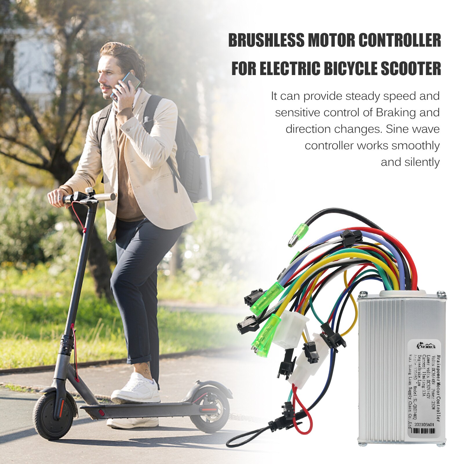 Brushless Motor Controller Aluminium Alloy Electric Bike Controller Box for Electric Bicycle Scooter E Bike Brushless Controller