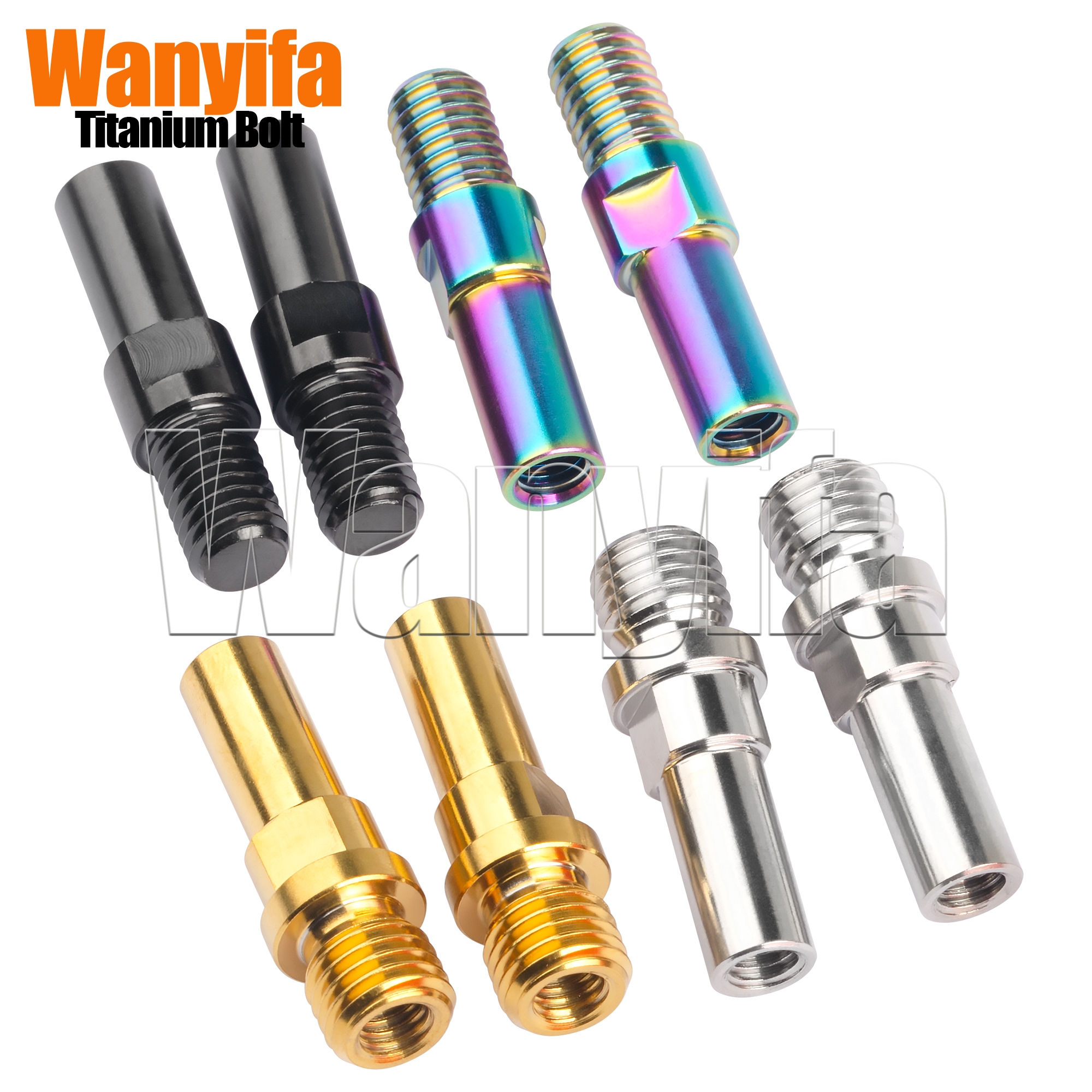 Wanyifa Titanium Alloy Bolts M8/M10 Pitch 1.25mm V Brakes Friction Wheel for MTB Part Motorcycle Bicycle Brake 2Pcs