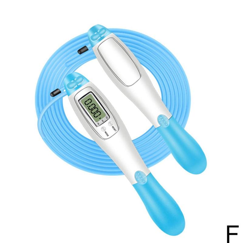 Cuerda de saltar electrónica inalámbrica para Fitness, comba inteligente con pantalla LCD, contador de velocidad: F-Corded