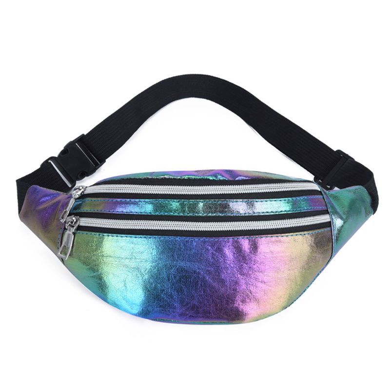 Vrouwen Holografische Taille Fanny Pack Belt Bag Travel Hip Bum Borst Telefoon Pouch A69C: 1