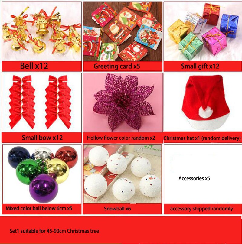 Simulation Christmas Tree 60cm/120mPVC Pine Needle Christmas Tree Pink Green Christmas Party Home Decora Accessories Set: set1