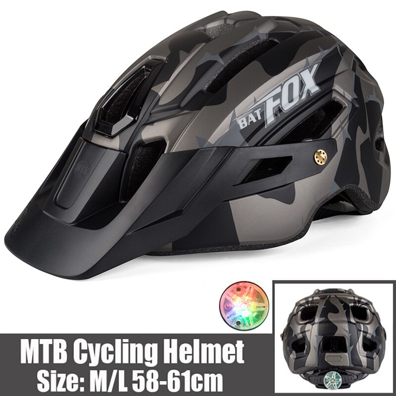 BATFOX Bicycle Helmet Chameleon Gradient Color Riding Mountain Bike Cycling Helmet Skateboard Helmet Safety Helmet: M279-Black