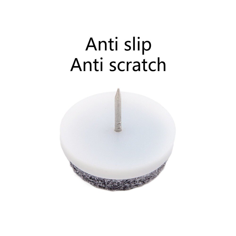 20mm dia witte vilt meubel bank stoelpoot antislip schroef vloer zilveren antislip pad nagelbeschermers 100 stuks