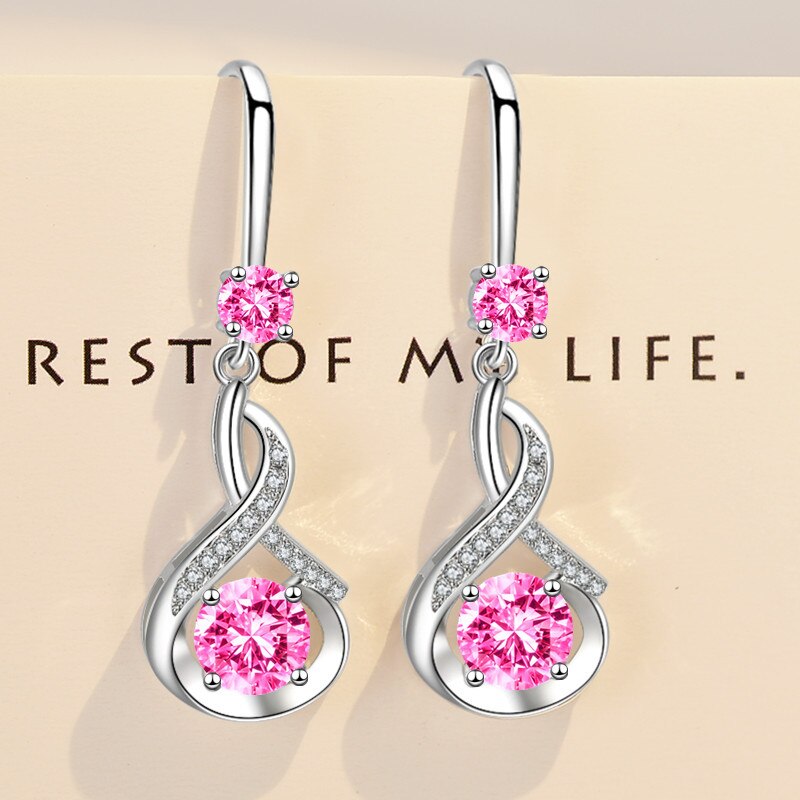 Nehzy S925 Stempel Zilver Vrouw Mode Sieraden Crystal Zircon Hollow Water Haak Type Lange Kwast Oorbellen