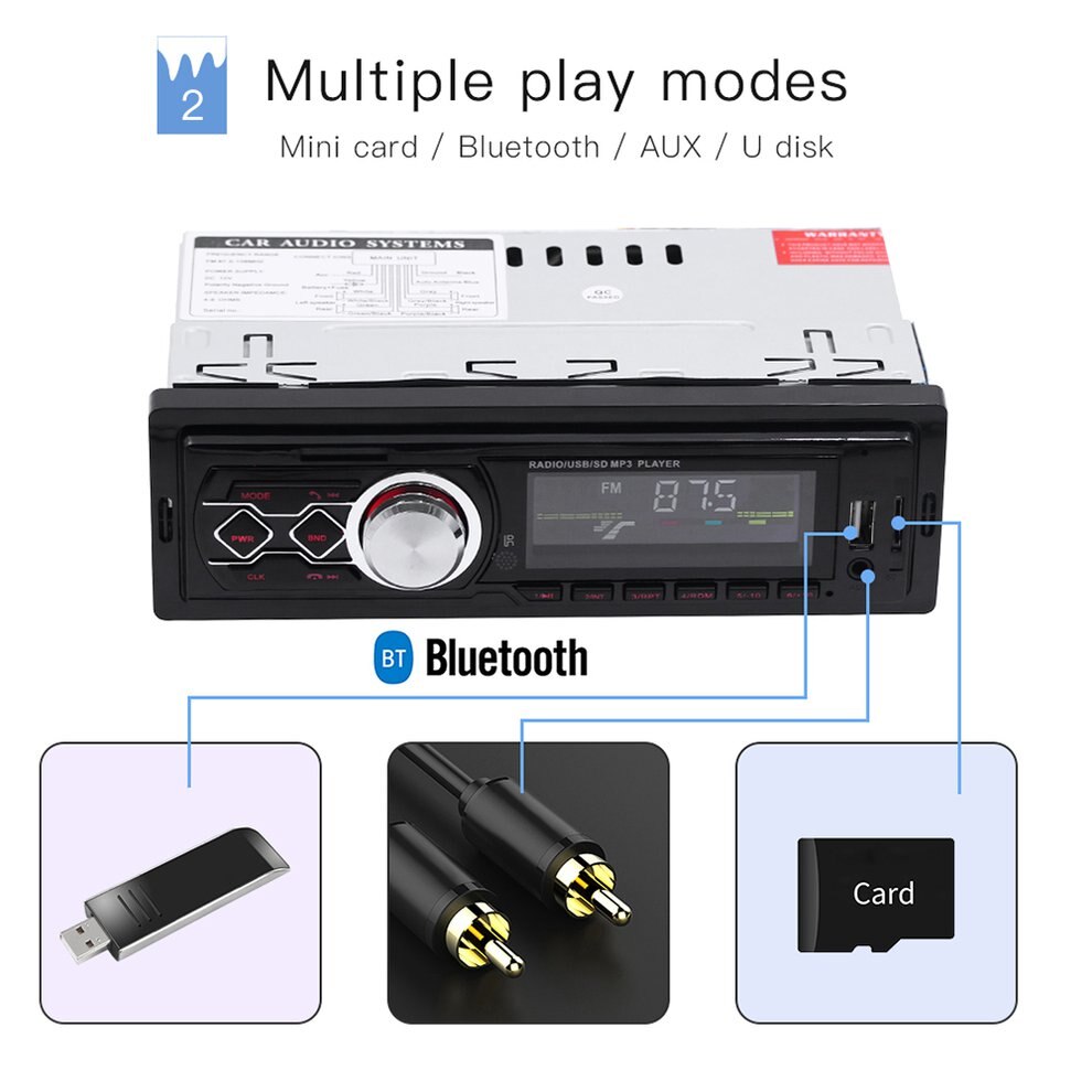 1788 Car Audio 1010RDS MP3 Player Car Audio Stereo RDS/FM/AUX/ISO Input Subwoof Sound Playback Auto Car Radio