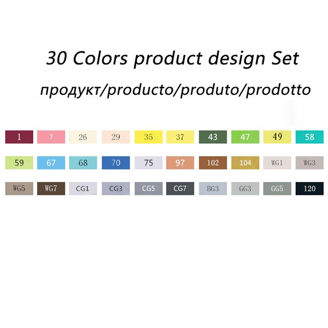 TOUCHNEW (T7) 30/40/60/80/168 colores juego de marcadores artísticos a base de Alcohol rotulador para bocetos pluma Fineliner para dibujar Manga suministros de oficina: 30 Product Design