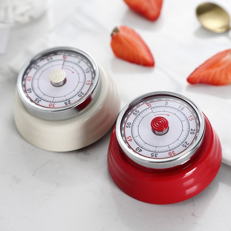 Kitchen Timer Alarm Stainless Steel Kitchen Timer Magnet Clock Round Cooking Count Up Countdown