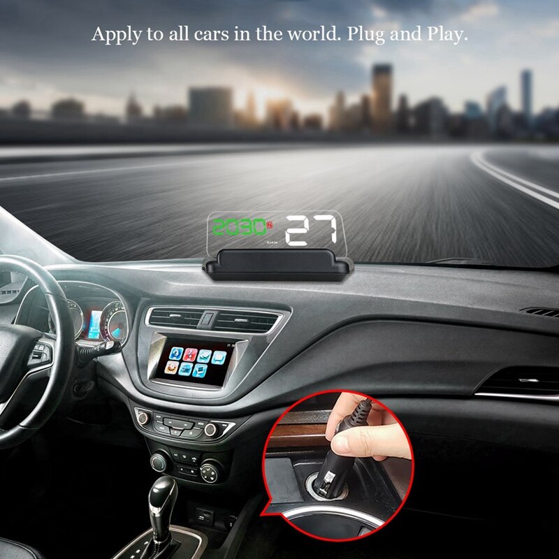 Universal Car Hud Head Up Display, 3.6 Inch 4K Hd Transparent Display Board Digital Speeeter Led Projector