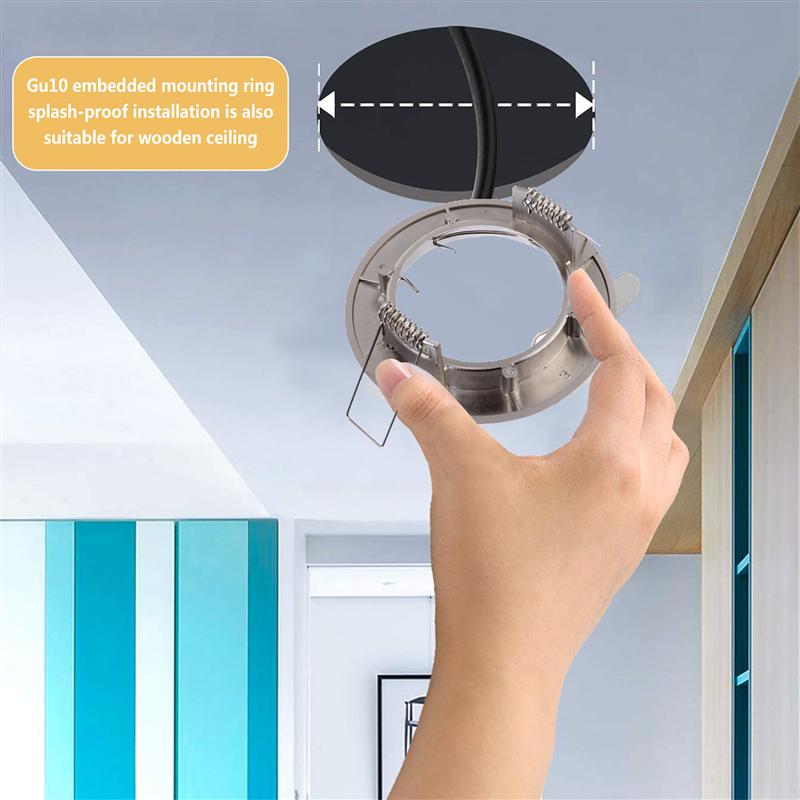 4pcs Round Recessed Spotlight Trim Ring Fitting With GU10 Lamp Holder LED Ceiling Spotlight Housing Concealed Ceiling Lamp Shell