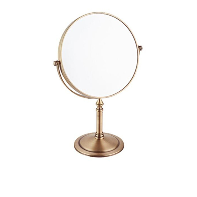 LIUYUE-miroir de maquillage , noir/Chrome en laiton, Style, 8 pouces, miroir de vanité, loupe de salle de bains rotative à 360 °: antique