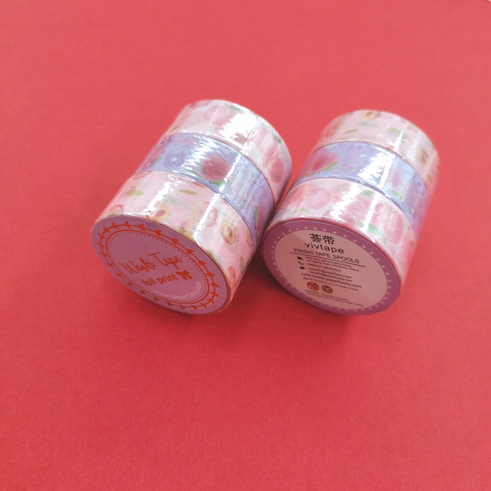 3 Stks/set Geur Washi Tape Set Perzik Leuke Zoete Meisje Scrapbooking Fruit Thema Afplakband Diy Adhesive Deco tape