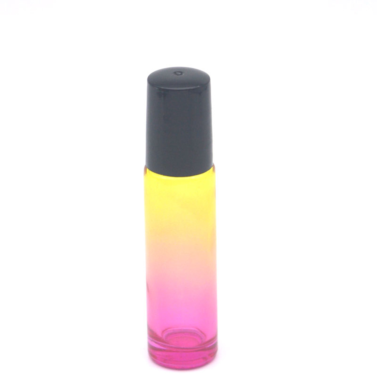 3 pièces dégradé coloré 10cc épais verre rouleau bouteille vide parfum huile essentielle Test bouteille 10ml Roll-On flacon: C5
