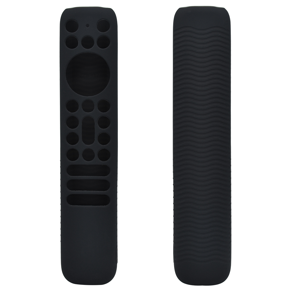 Silikonowe etui na pilota zdalnego sterowania ze smyczą antypoślizgowe etui na pilota zdalnego sterowania do telewizora All Inclusive dla TCL RC902V FMR1 Voice Remote: Black