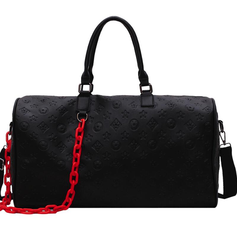 Frauen Reisetasche Leder Gepäck Taschen Reisen Schwarz Gepäck Große Kapazität Handtasche Männer Reise Schulter Taschen draussen