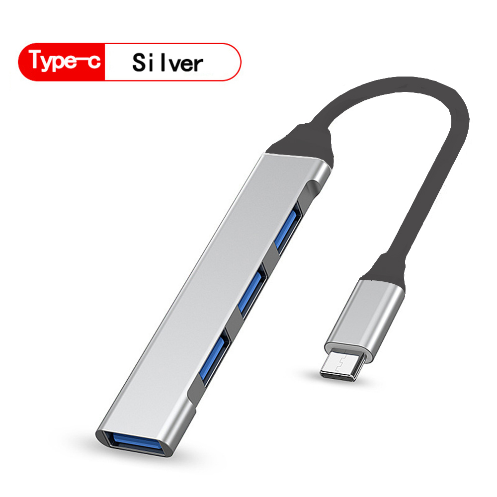 USB C HUB 3.0 typ C 3.1 3/4 Port Multi Splitter Adapter OTG USB dla Macbook Pro 13 15 Air Mi Pro HUAWEI PC akcesoria: Light Blue