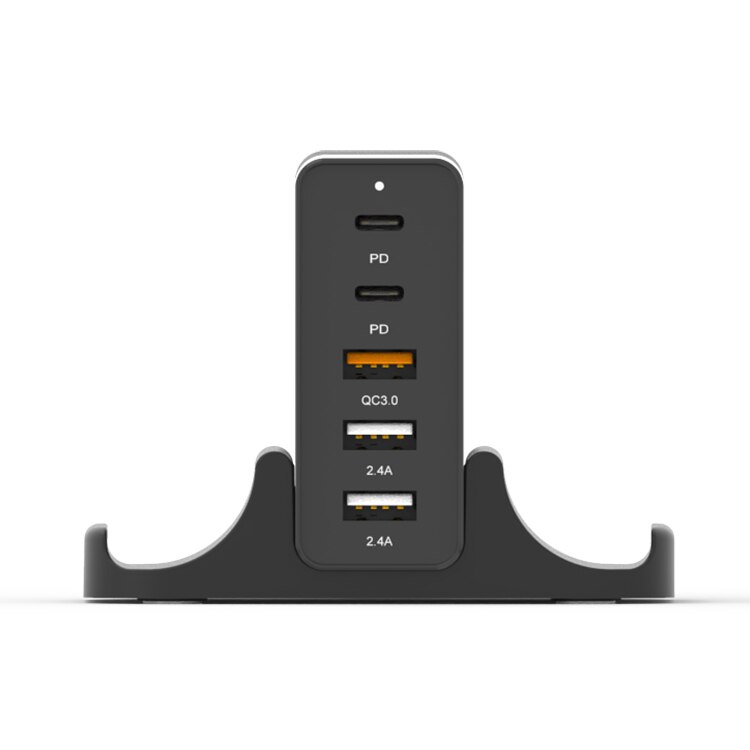 75w PD QC 3,0 Dual Protokoll Schnelle Ladung 4/5/6 Port Multi USB Schnell Ladegerät Für iPhone Tablet Multi-funktion Smart Desktop Adapter: US Plug / PD 5 Ports 65W