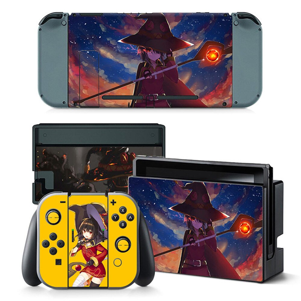 Custom Full Set Vinyl Decal Protector Skin For Nintendo Switch Console Controller Skin Sticker: TN-switch-5179