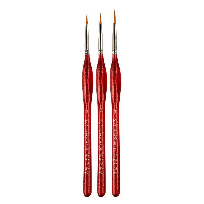 1 conjunto vermelho/preto multiuso de madeira pintura a óleo canetas números pincéis esboço caneta pintura suprimentos acessórios artísticos: 3pcs set red S
