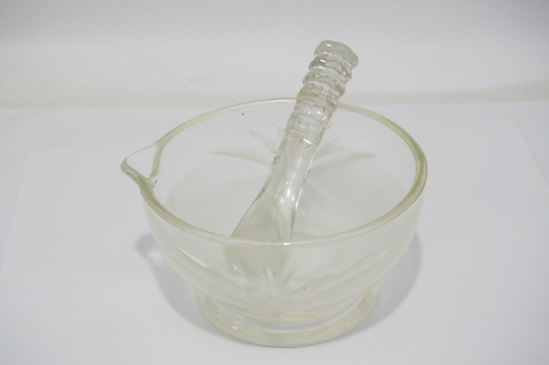 Mortero de vidrio con patas de 120mm, juego de cuencos de mezcla, herramientas de laboratorio, mortero de vidrio
