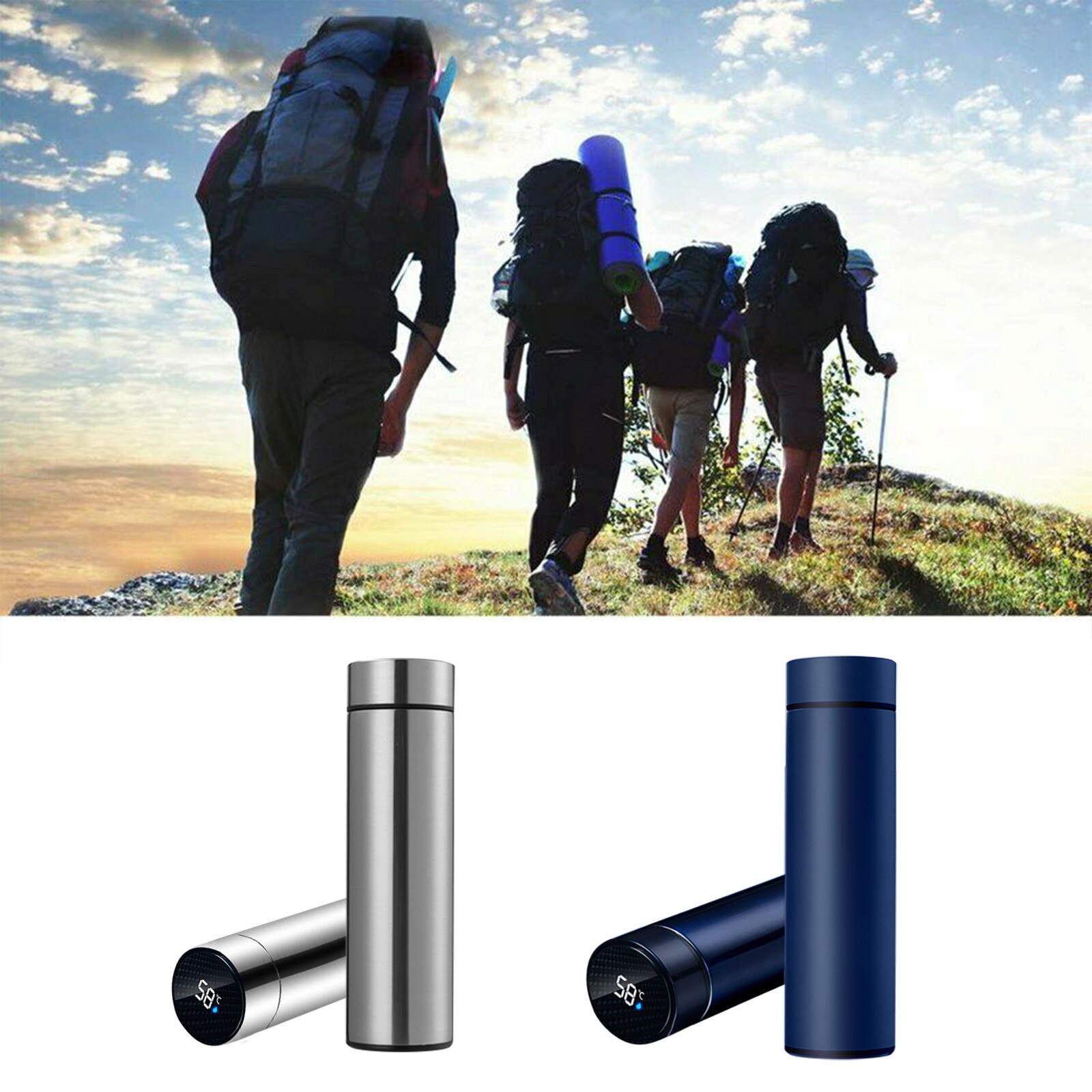 Crianças adultos unisex chaleira quente copo de água ao ar livre em casa de aço inoxidável garrafa vácuo chaleira inteligente tela lcd temperatura exibição