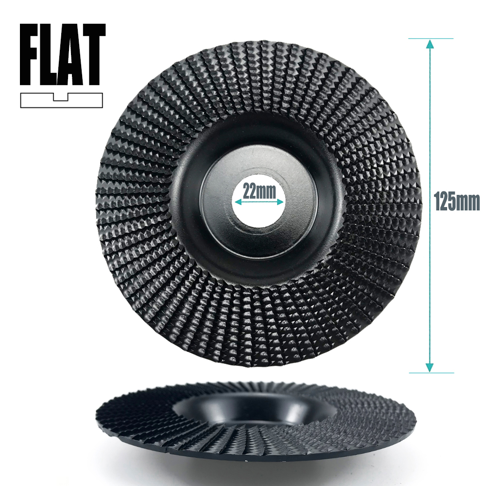 Muela de ángulo biselado plano de 125mm, rueda de pulido de madera, herramienta de lijado para tallado de madera, herramientas de disco abrasivo para amoladora angular: Plata