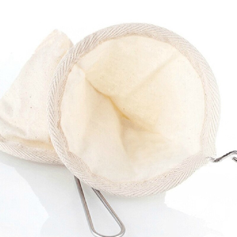 Reusable Coffee Filter Bag Cloth Handmade Coffee Filter Strainer With Wood Handle Filter Pack Pot Flannel Cloth Mesh Basket Tool
