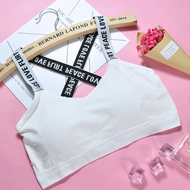 Ademende bralette bh letter dames lingerie naadloze gewatteerde bloemen bh femme push-up bh's dames sport fitness bh bh: Wit