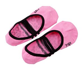 Antiskid Yoga Tøffelsockor Dam Halkfria Gummiprickar Cykelsockor Latex Pilates Balett Danssockor: Rosa
