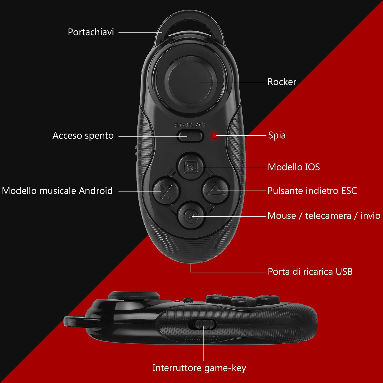 Mocute 032 Vr Bril Draadloze Bluetooth Afstandsbediening Vr Gamepad Joystick Pc Joypad Bluetooth Vr Afstandsbediening