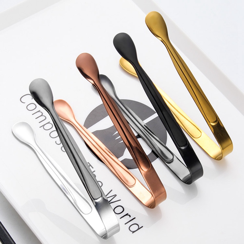 Pinzas de hielo de acero inoxidable para azúcar, Mini cubitos de hielo para servir comida, accesorios de cocina, Bar, de té, 1 pieza