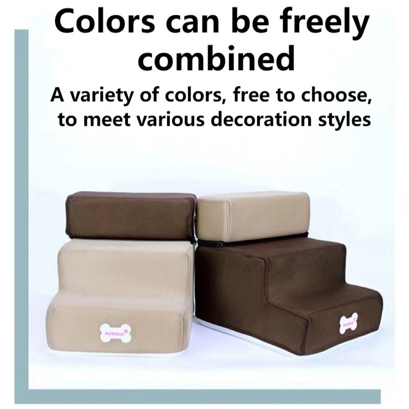 Dog House Dog Stairs Pet 3 Steps Stairs for Small Dog Cat Pet Ramp Ladder Anti-slip Removable Dogs Bed Stairs Pet Supplies