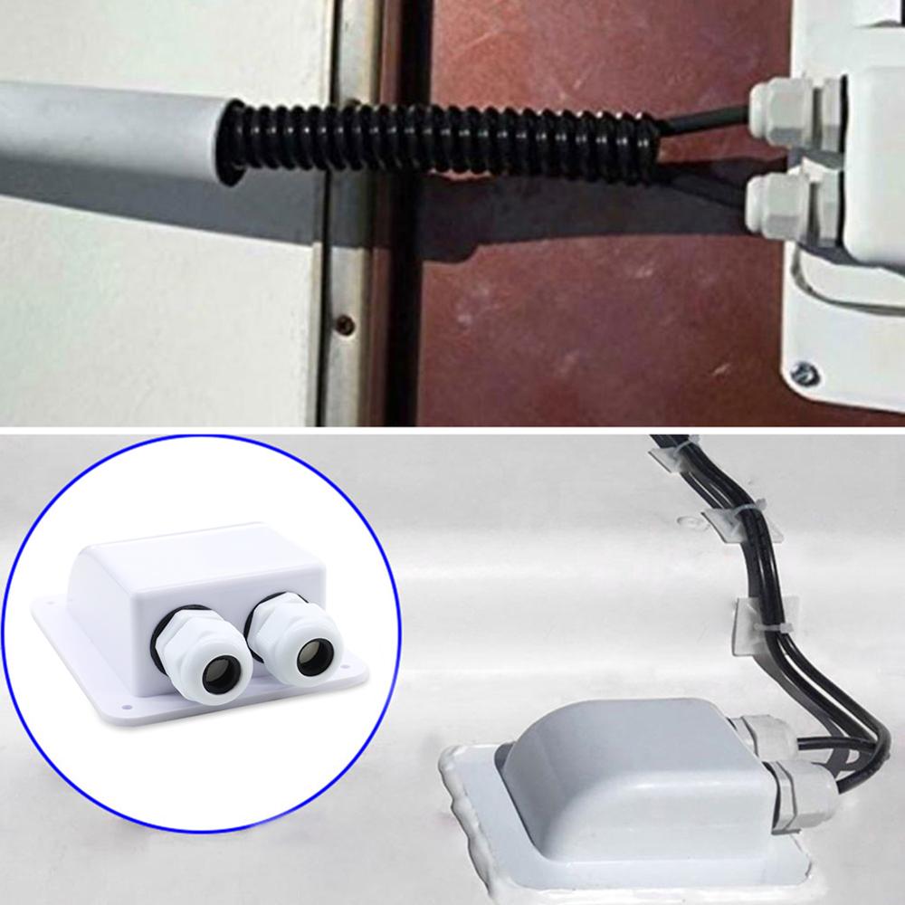 Kabeldoorvoer kabelgoot voor dak, camper, wit, dubbel gat, camper, jacht, auto-accessoires, dubbele kabeldoorvoer kabelgoot zonnepaneel