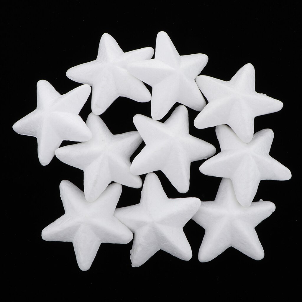 10 pièces polystyrène polystyrène mousse noël étoiles têtes ornement fête décor
